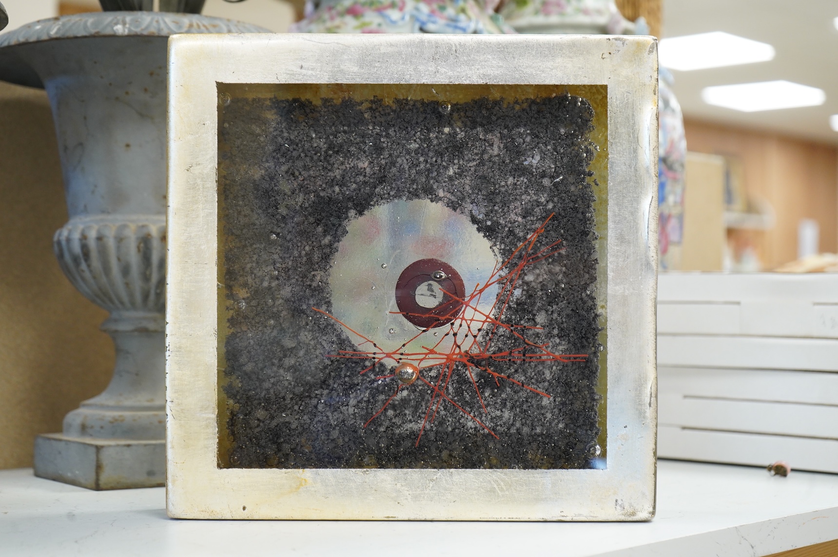 Yumi Nozaki, (Japanese, b.1973) three layer glass installation, ‘Claire de Lune’, 29cm sq